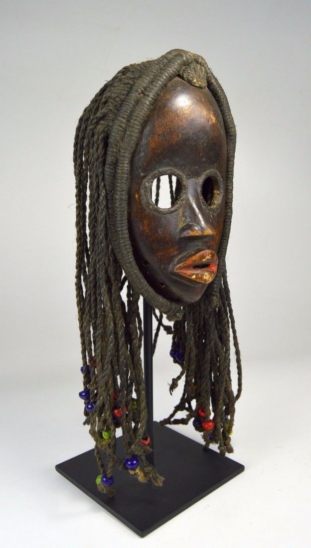 Lovely old Dan African Mask with braided Hair (1 of 8)