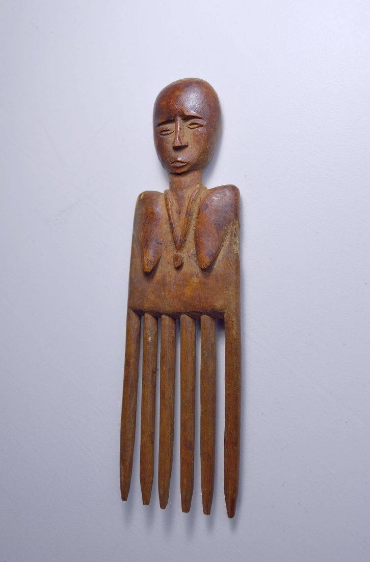Charming Old Ashanti Comb, Female Ancestor face (1 of 4)
