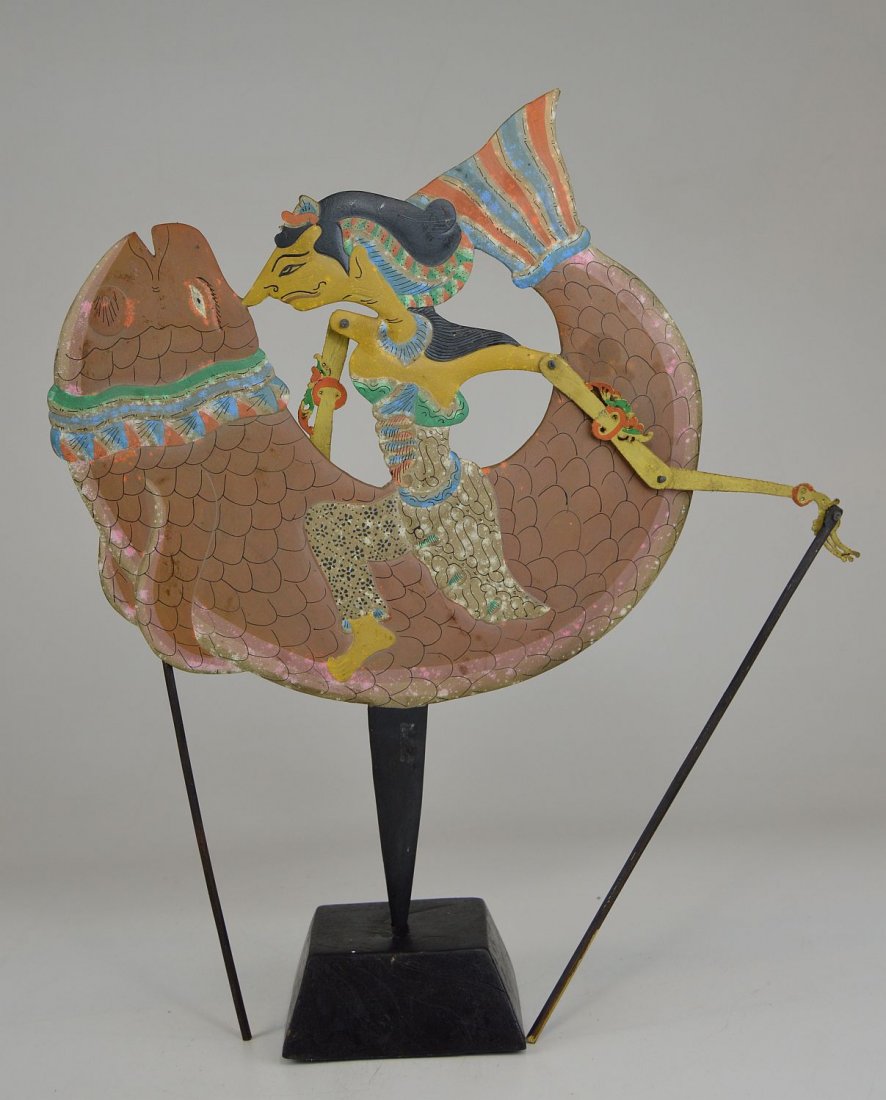 Vintage Rod Puppet Of Hindu Hero on Fish from Bali (1 of 3)