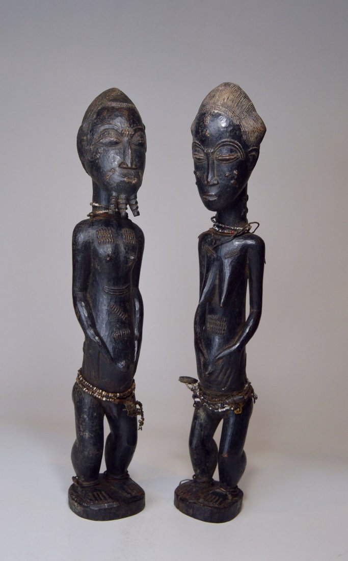 Serene old Baule Male & Female couple Fine African Art (1 of 5)