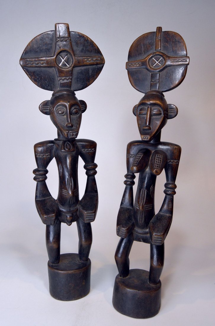 Ornate Senufo Male & Female Couple, African Art (1 of 4)