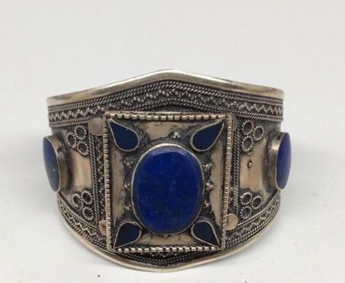 Vintage Afghani Tribal Bracelet Lapis Lazuli Stone (1 of 3)