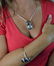 Sterling Silver Spiral Hamsa Necklace & Bracelet set