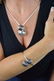 Sterling Silver Spiral Hamsa Necklace & Bracelet set - 3