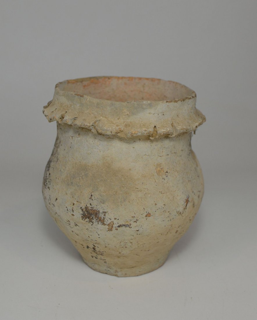 Ancient Terracotta clay vessel with Flared rim (1 of 4)