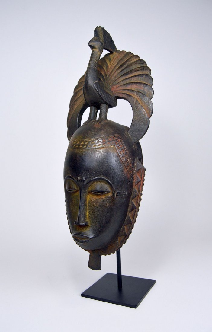 A Lovely Baule African mask with Avian finial (1 of 6)