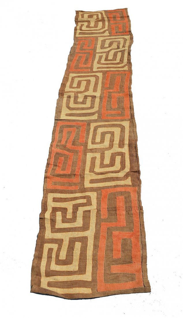 Long Woven Grass Kuba Cloth with wonderful designs (1 of 3)