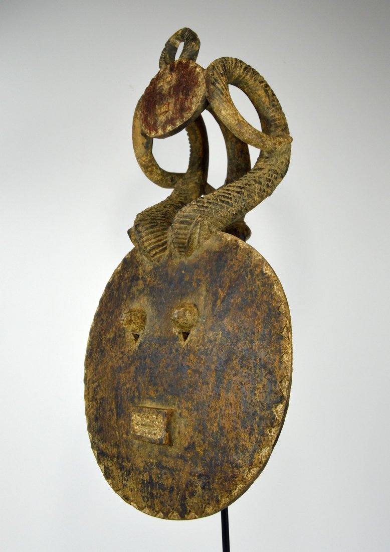 Fantastic baule Goli mask with ancestor dancer on top (1 of 7)