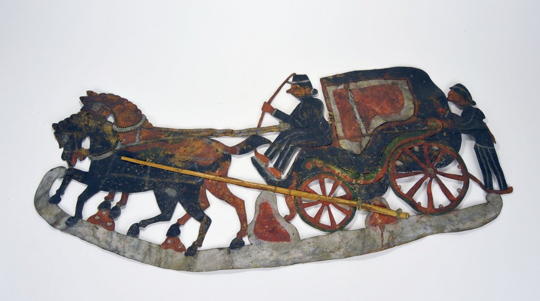 Rare Old Horse & Carriage Antique Wayang Kulit (1 of 3)