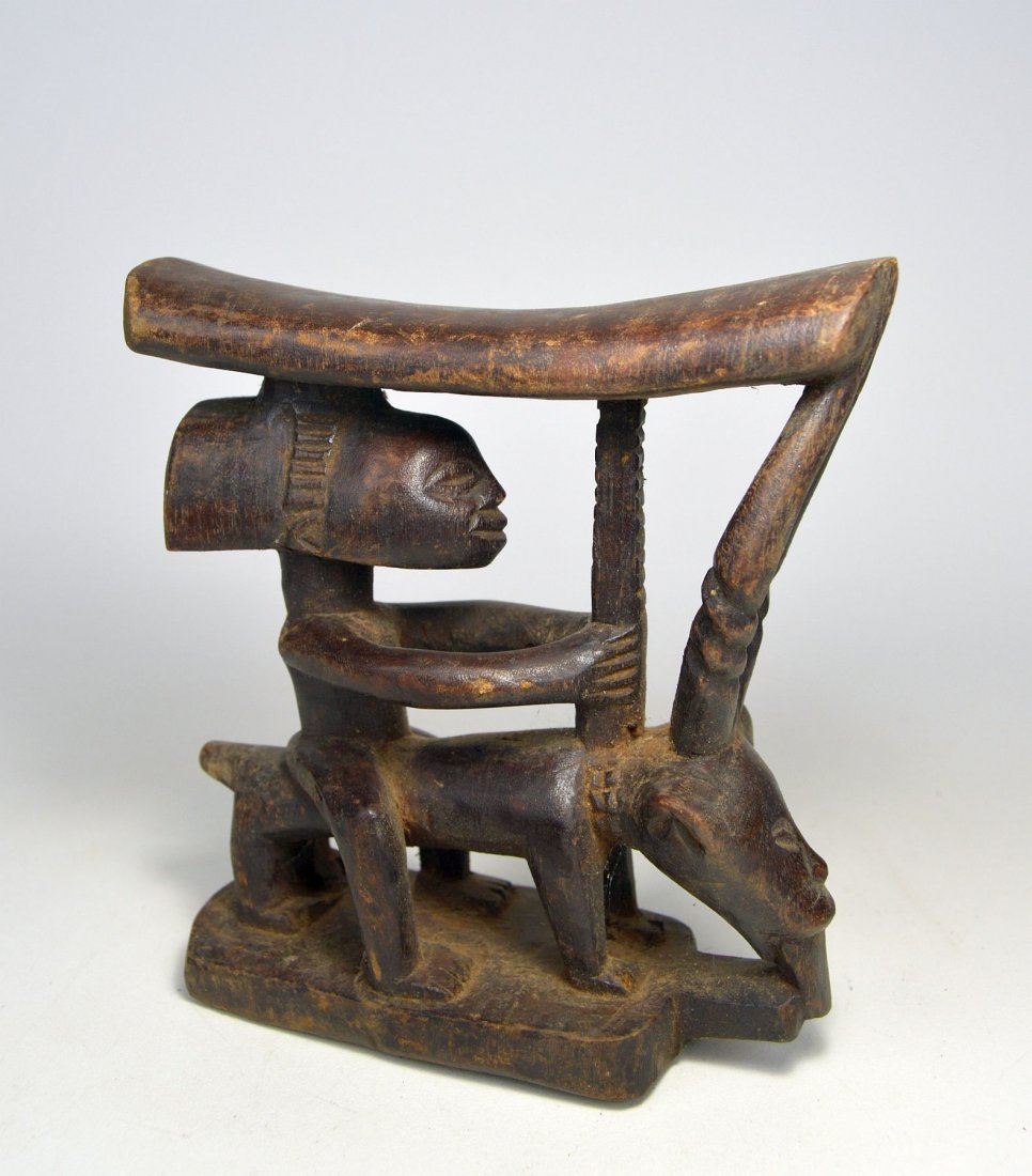 Luba headrest featuring Ancestor & Antelope African Art (1 of 5)