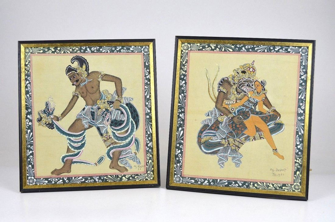 Antique Paintings of Rama, Sita, Hanuman from Bali (1 of 6)