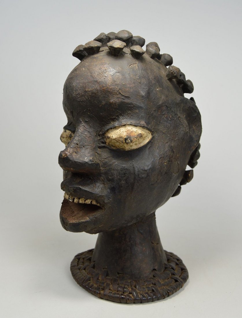 A Haunting Ekoi Skin covered headdress, African Art (1 of 7)