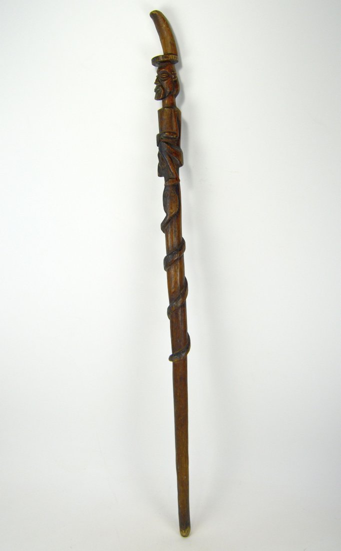 A Fine old Teke Walking cane with Serpent design (1 of 8)