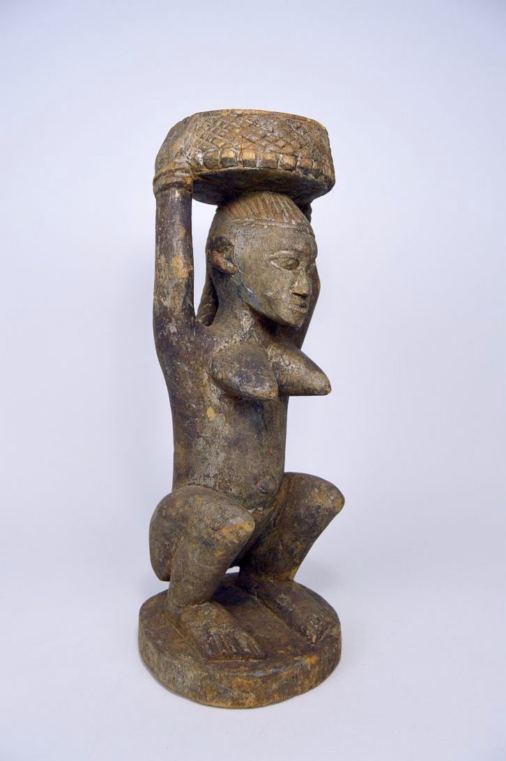 Bamana Female sculpture carrying Vessel African Art (1 of 7)