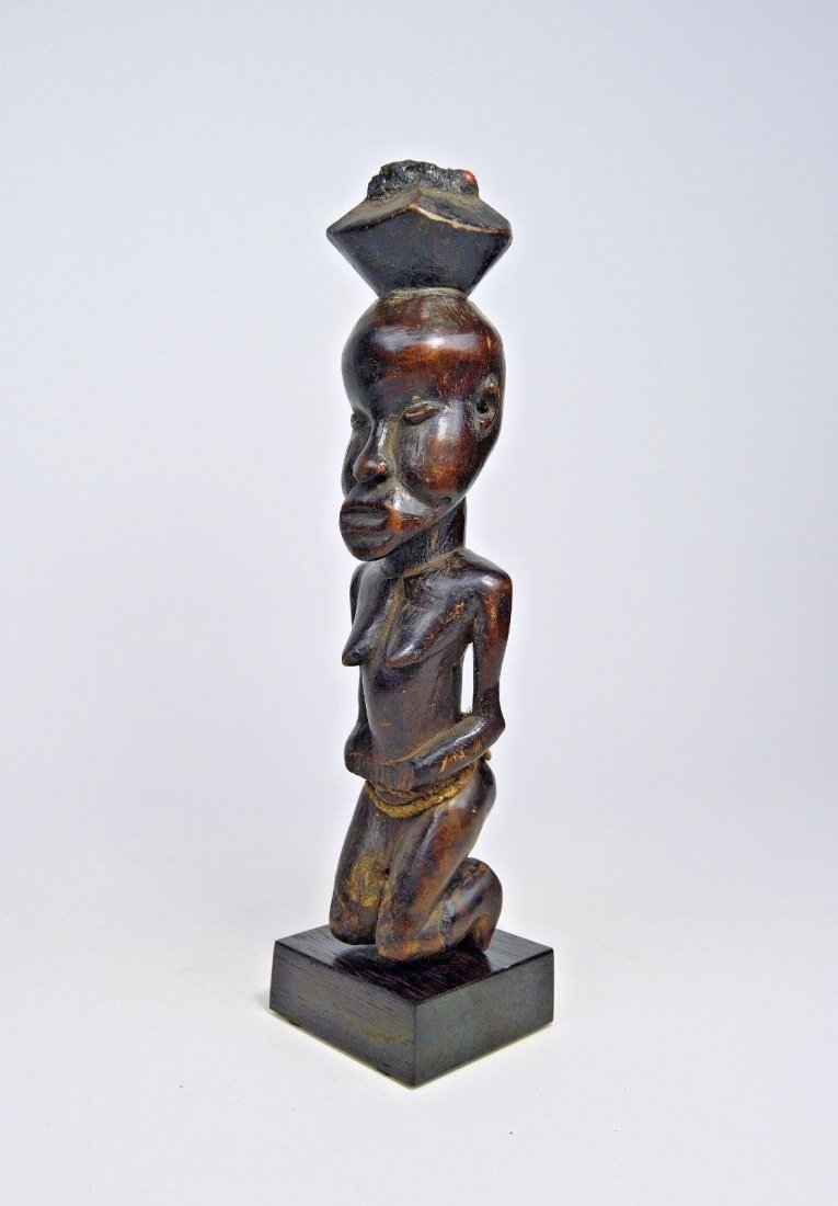 Suku Kneeling female Devotee magic fetish, African Art (1 of 5)