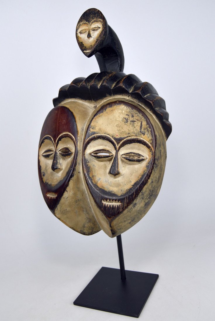 A Fine Kwele African mask with 3 mask faces African Art (1 of 7)