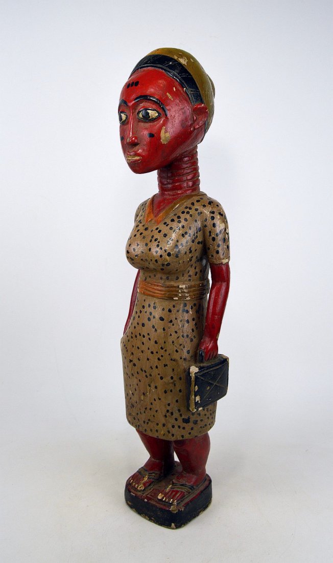 Lady In Red Old Baule Colon Female, African Art (1 of 6)