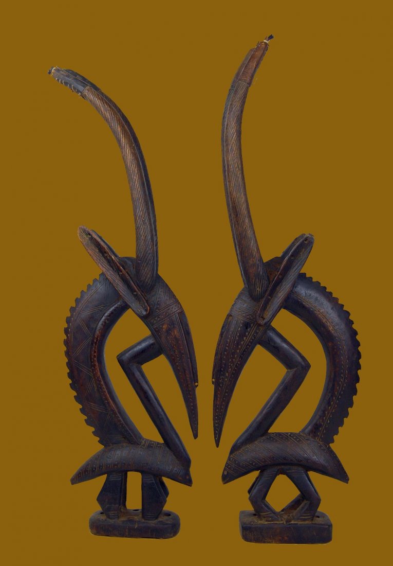 PAIR OF CHIWARA ANTELOPE HEADDRESS / SCULPTURES (1 of 7)