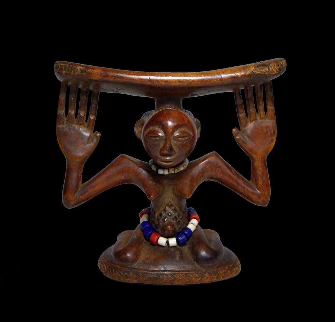 LOVELY OLD LUBA HEADREST, AFRICAN ART (1 of 8)