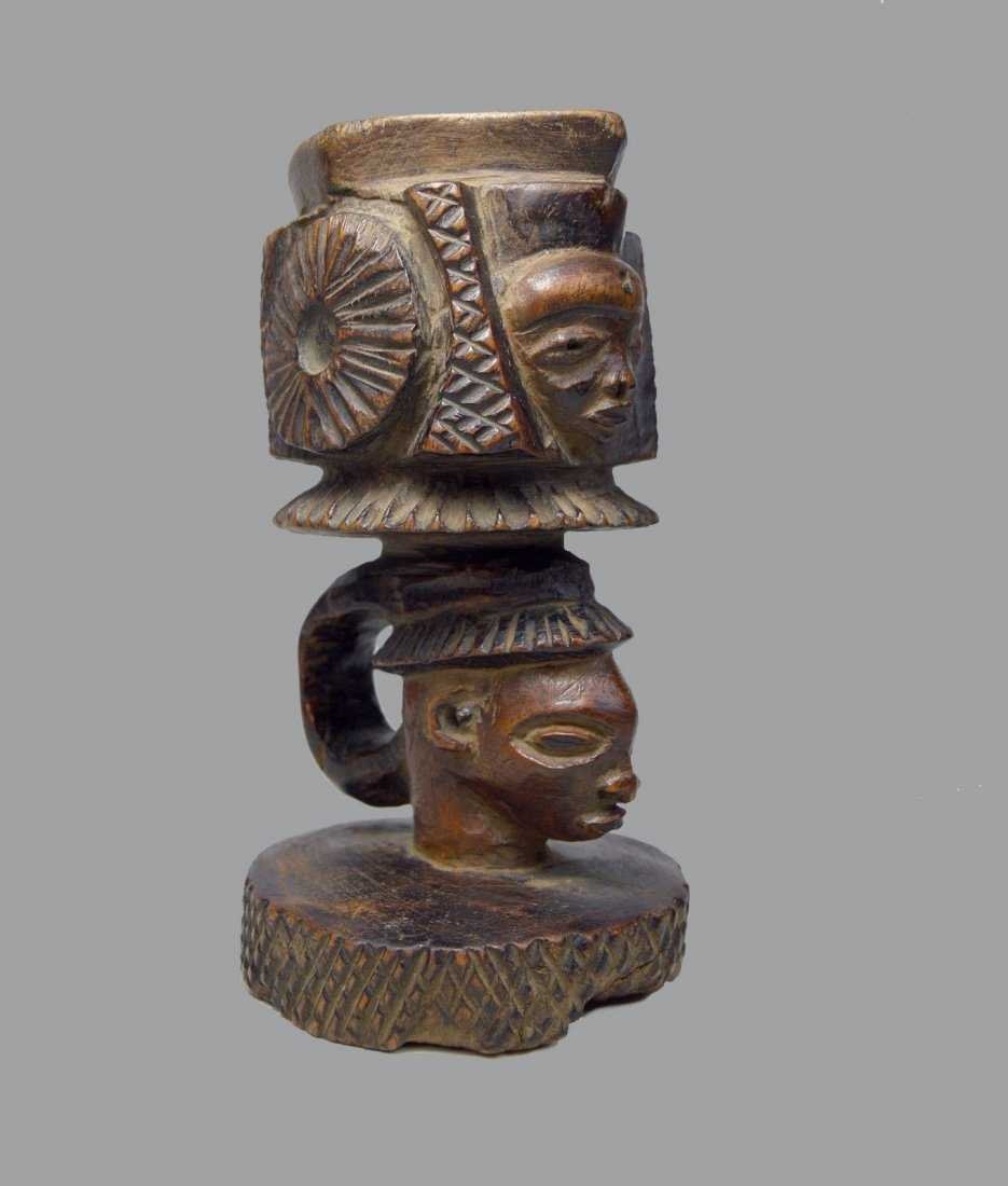 PENDE CEREMONIAL CUP W/ FACES EX SAM HILU COLLECTION (1 of 6)