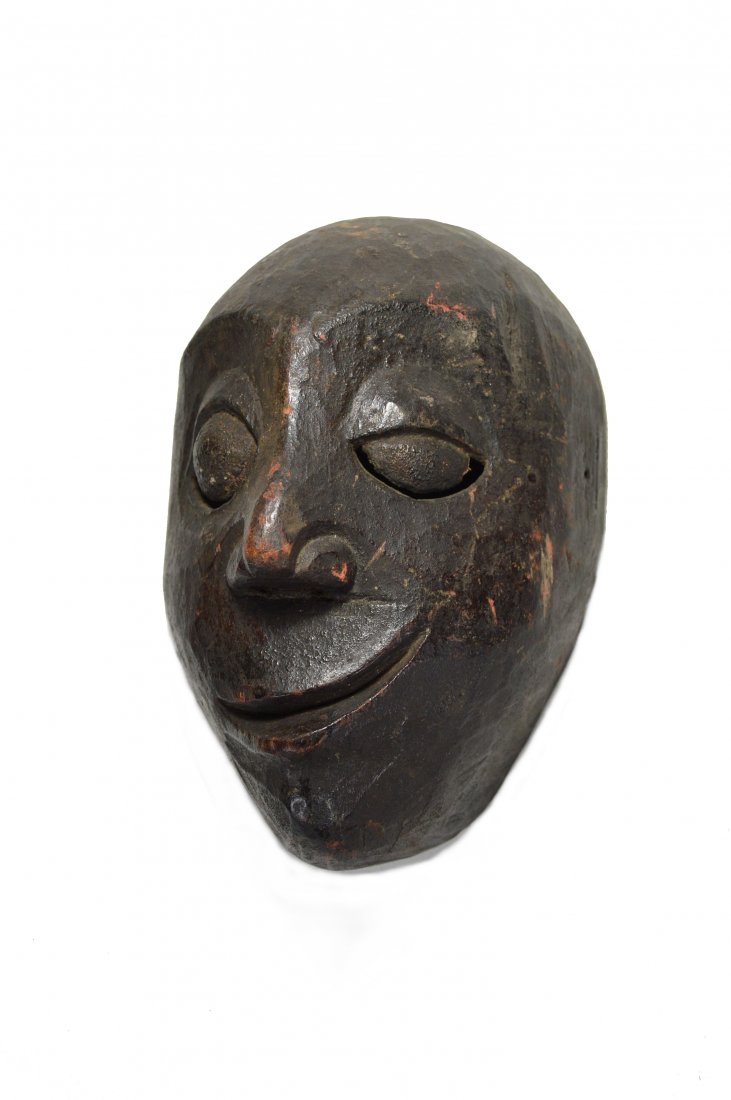 VINTAGE JAVA TOPENG MASK OF STROKE VICTIM, DEFORMITY (1 of 6)