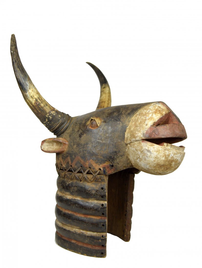 A BIDJOGO SACRED BULL MASK, AFRICAN ART (1 of 7)