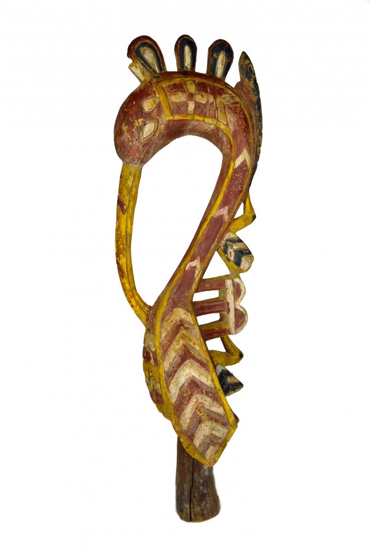 A FINE BAGA A-BEMP MYTHICAL BIRD HEADDRESS, AFRICAN ART (1 of 7)