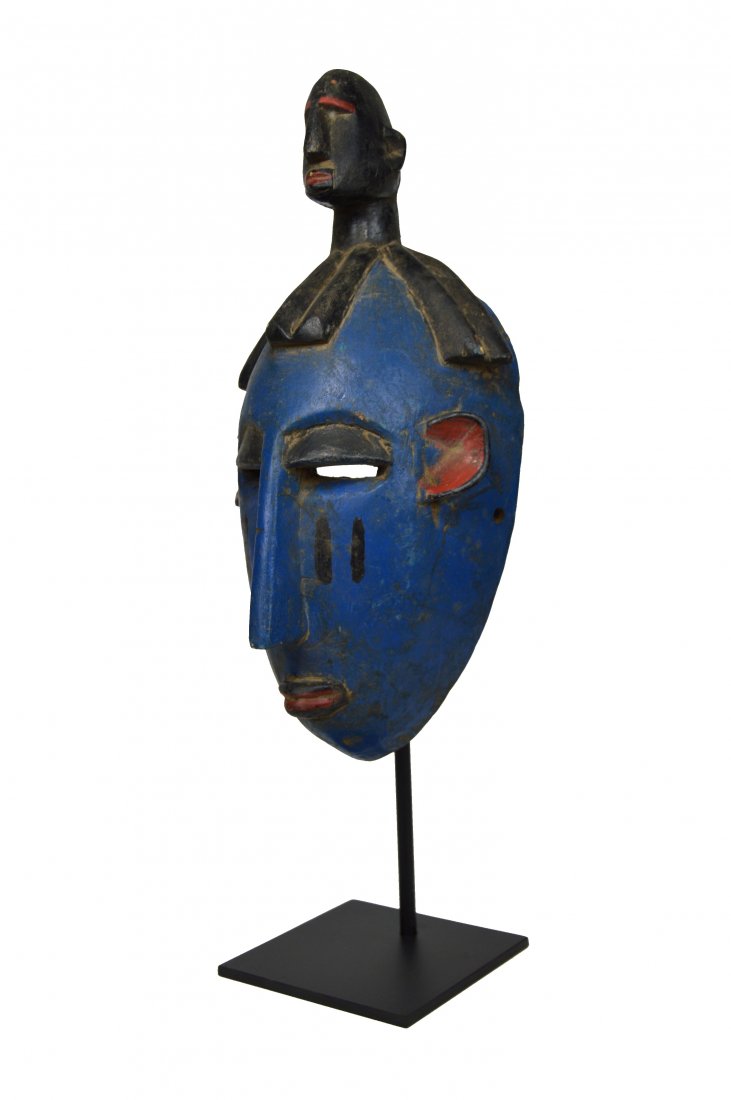 A BLUE BOZO AFRICAN MASK, AFRICAN ART (1 of 5)
