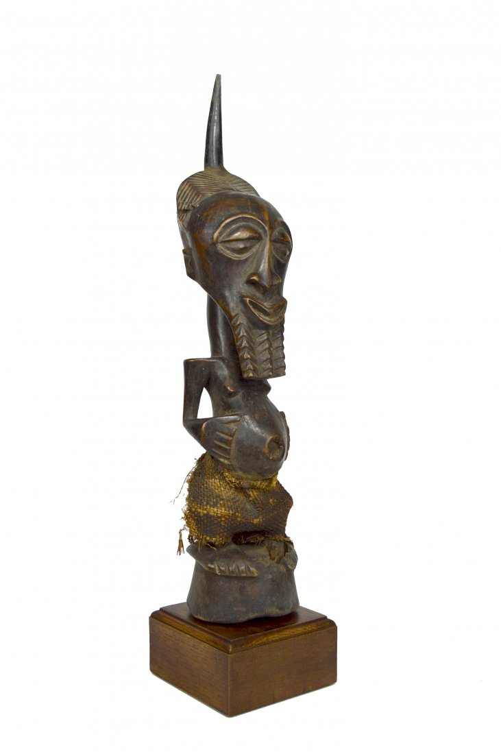 FINE SONGYE NKISI POWER FETISH WITH HORN, AFRICAN ART (1 of 6)