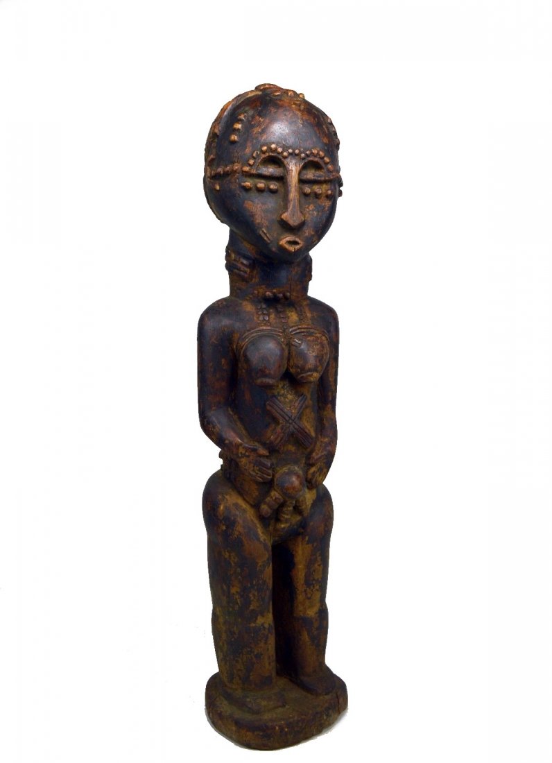 A FINELY CARVED BAULE FEMALE ANCESTOR, AFRICAN ART (1 of 9)