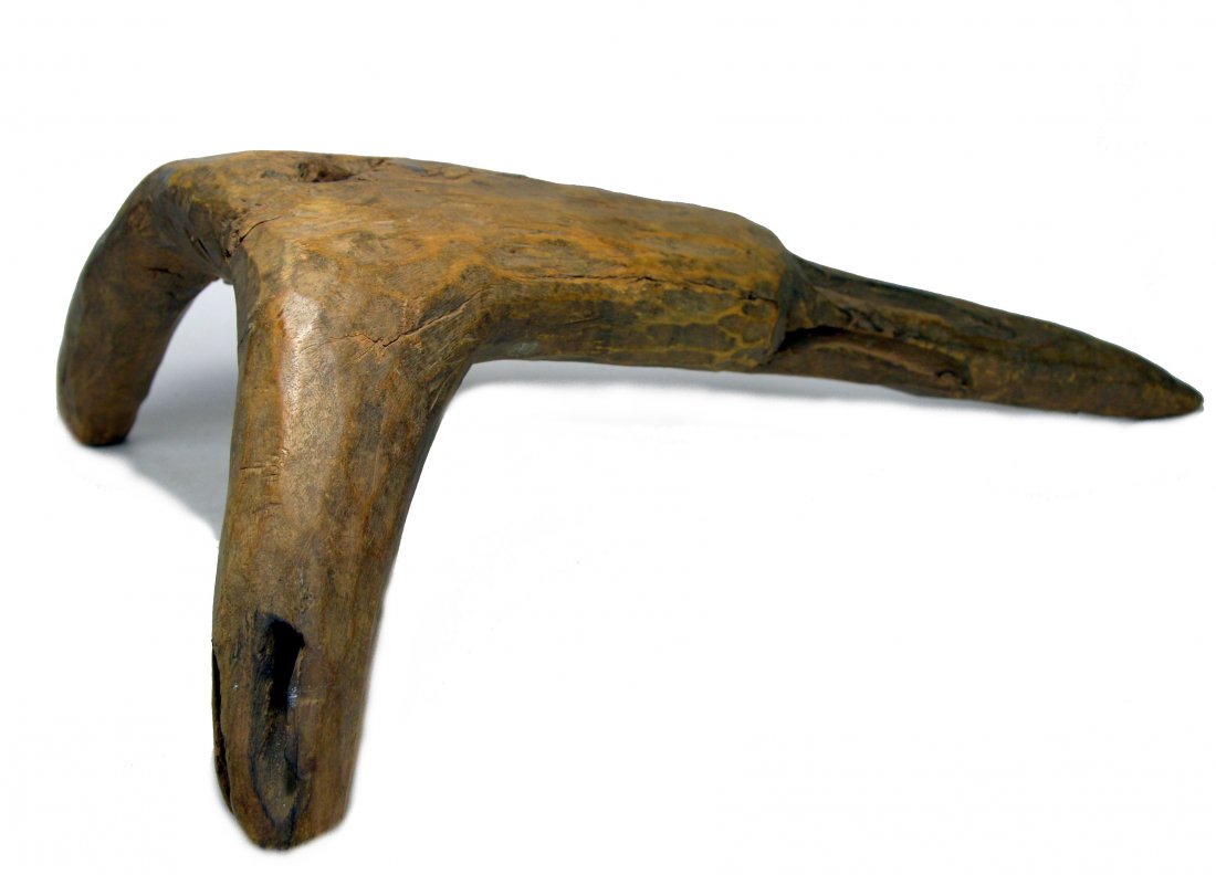 OLD LOBI WOODEN BENCH STOOL FROM TREE ROOT AFRICAN FORM (1 of 7)