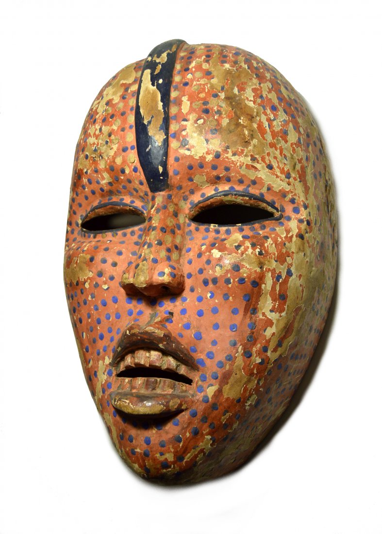 DRAMATIC AND LARGE WOYO AFRICAN MASK, AFRICAN ART (1 of 6)