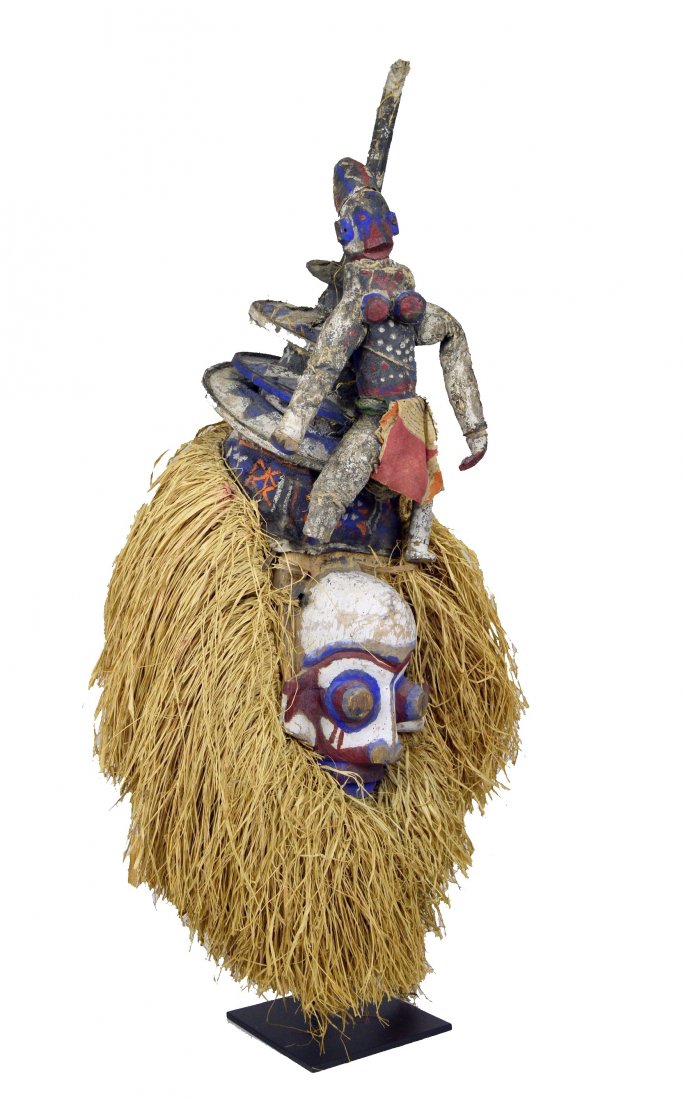 Yaka Makunda Initiation Mask with Female Effigy, Africa (1 of 8)