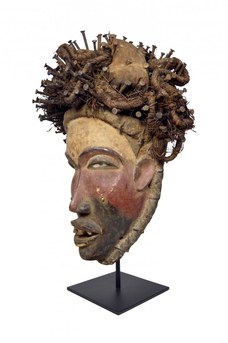 A Kongo Nail fetish style mask, African Art (1 of 6)