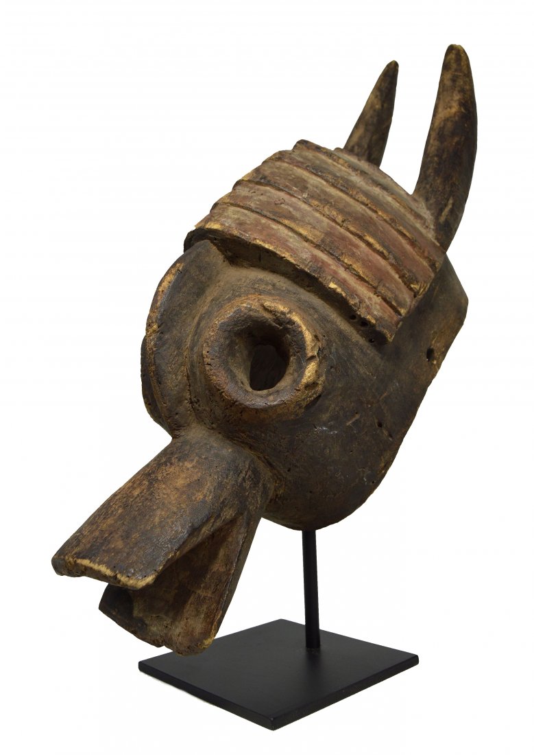 Rare Mumuye Vabo Zoomorphic Helmet Mask, African Art (1 of 8)