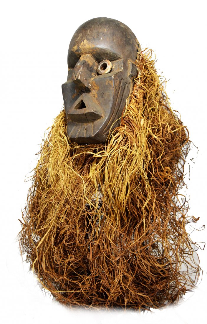 A Bold Toma African Mask with Grass Headdress (1 of 7)