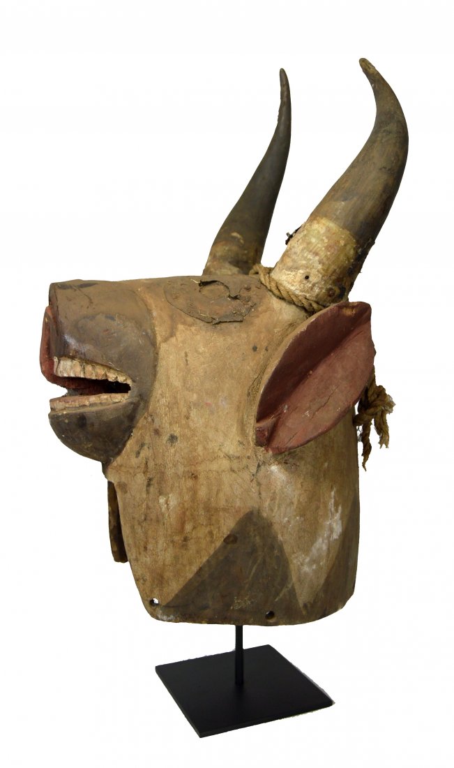 Rare Bidjogo Sacred Bush Cow Helmet Mask, African Art (1 of 8)