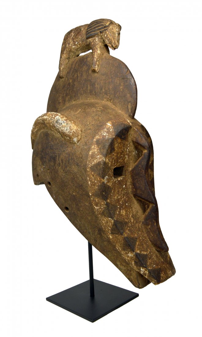 Large Bobo Helmet mask with Horse image on top Finial, (1 of 9)