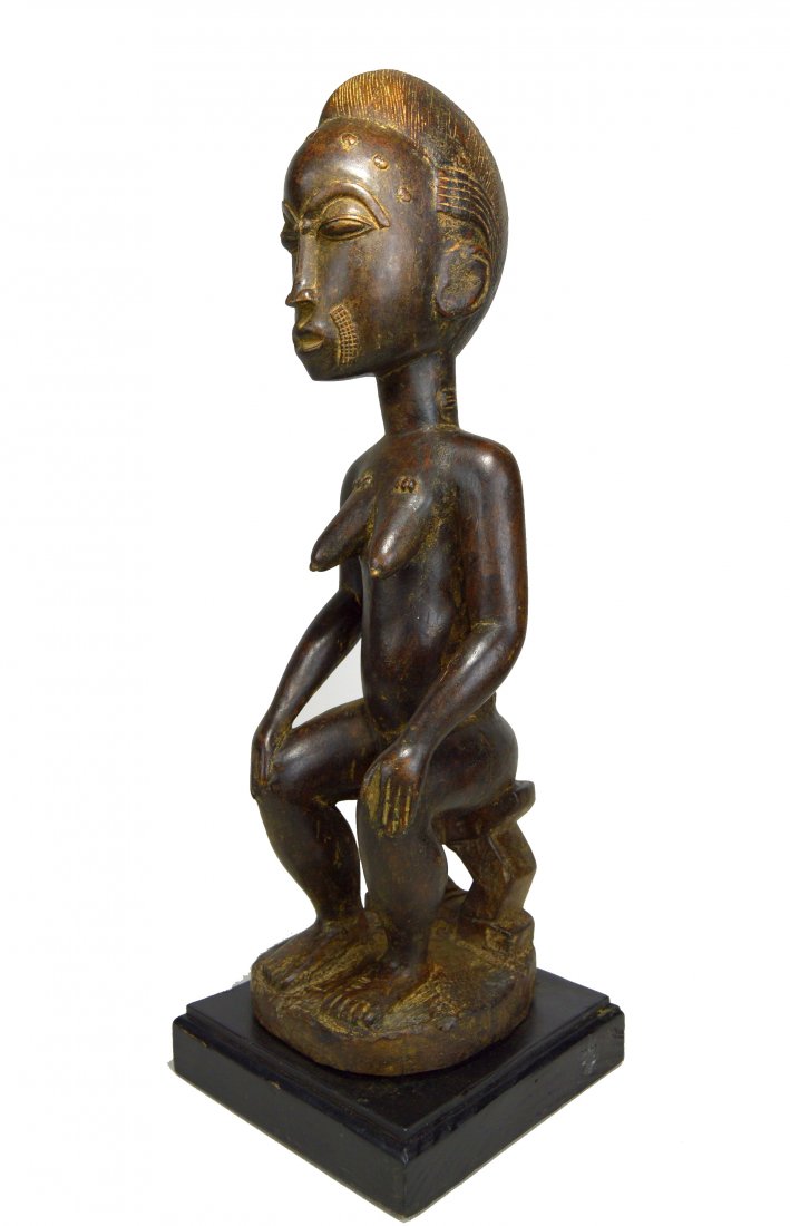 Lovely Lady  Baule Seated Female Sculpture, African Art (1 of 7)