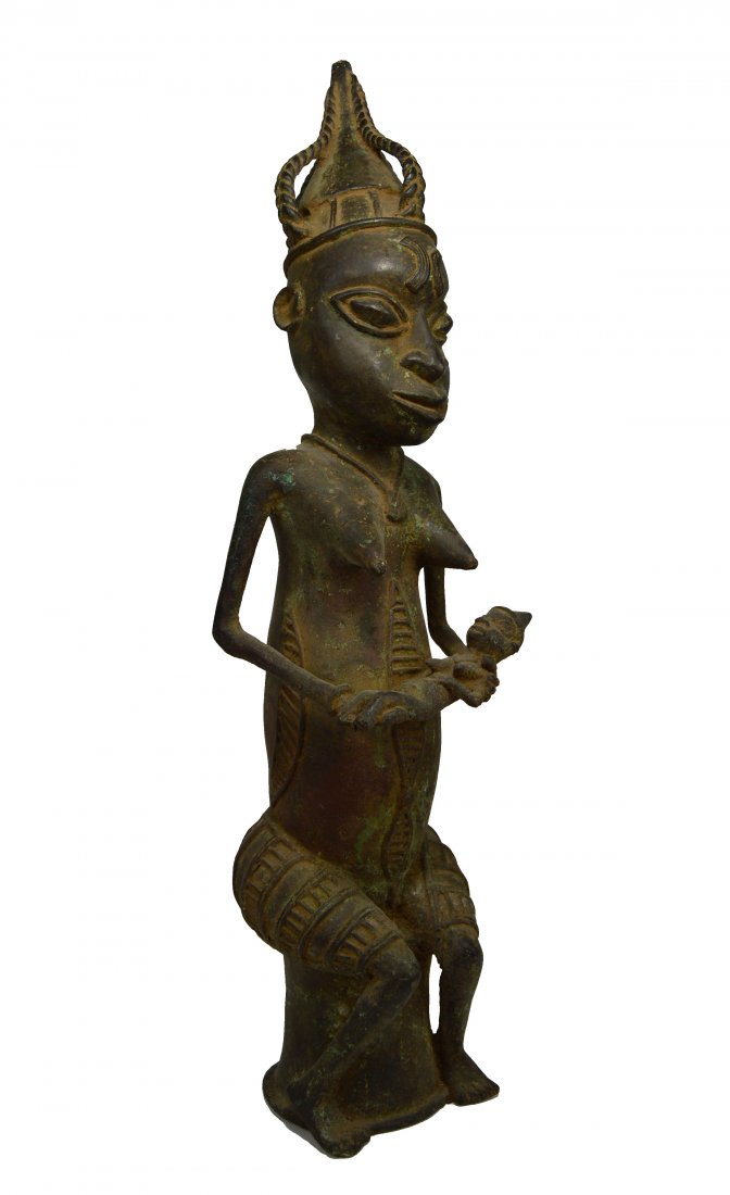 Gorgeous Yoruba Bronze Maternity Sculpture, African Art (1 of 6)