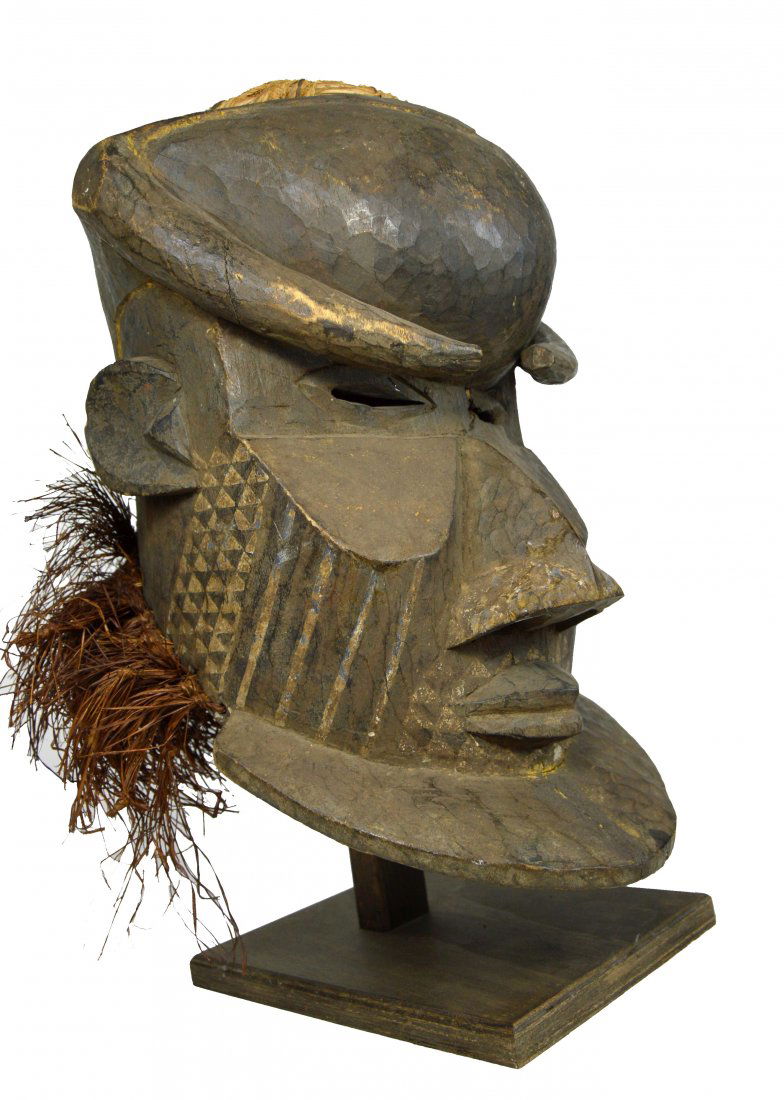 Large Kuba Helmet Mask with Stylized Horns (1 of 6)