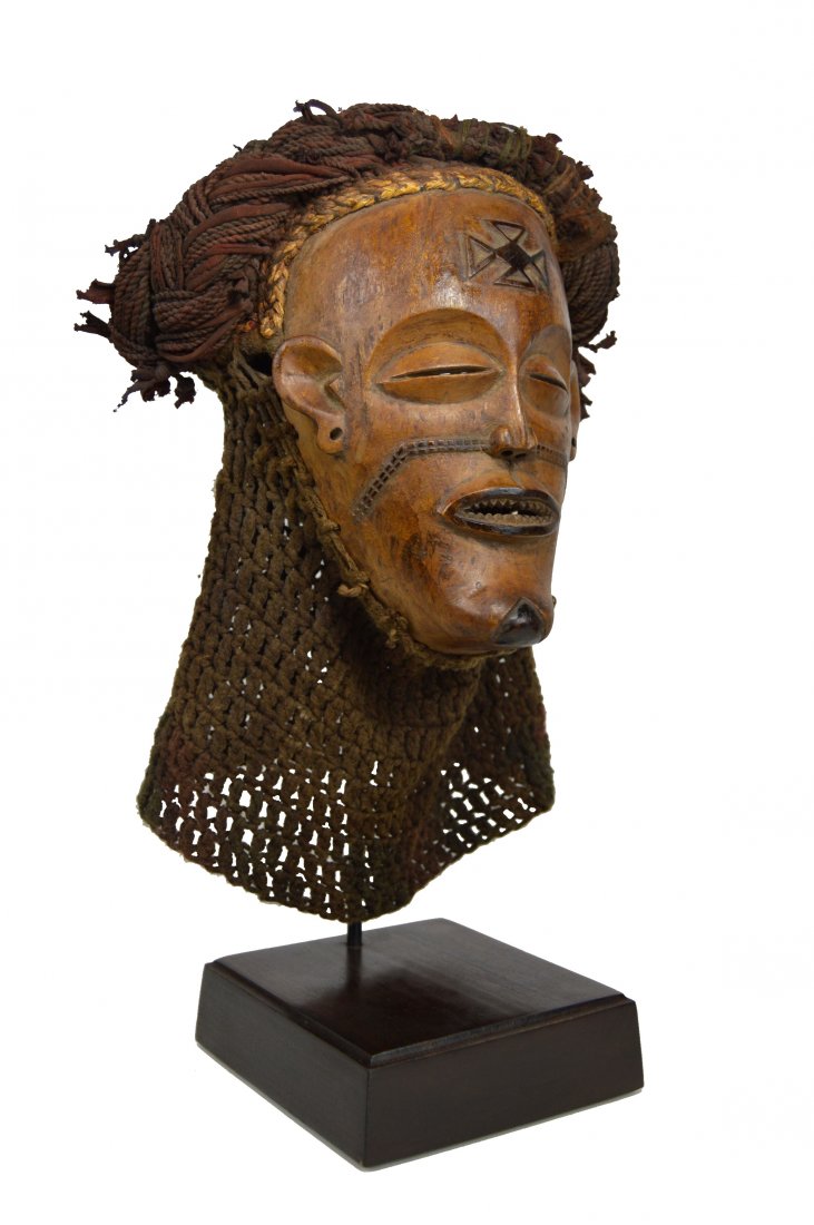A Fine Chokwe Pwo African Mask with Full Headdress (1 of 10)