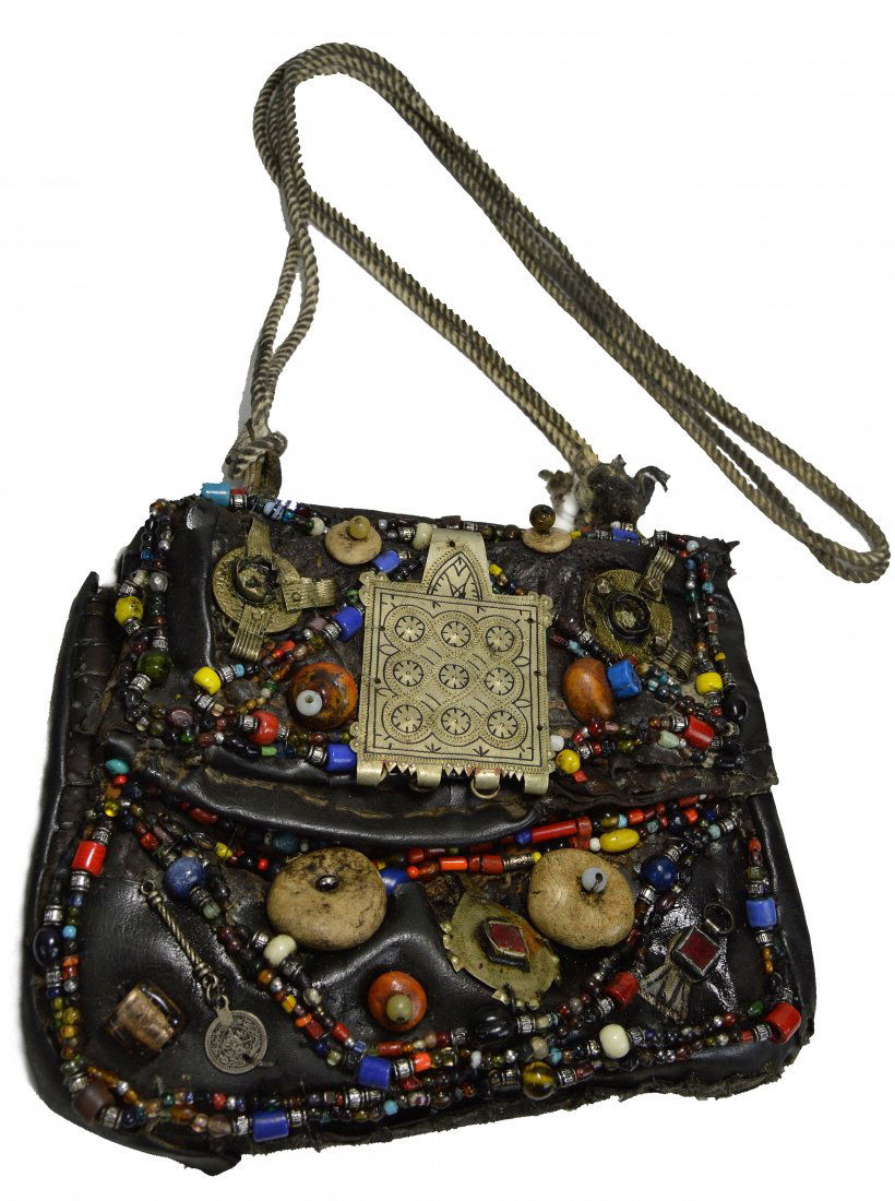 Interesting Vintage Berber Beaded Purse from Morocco (1 of 5)