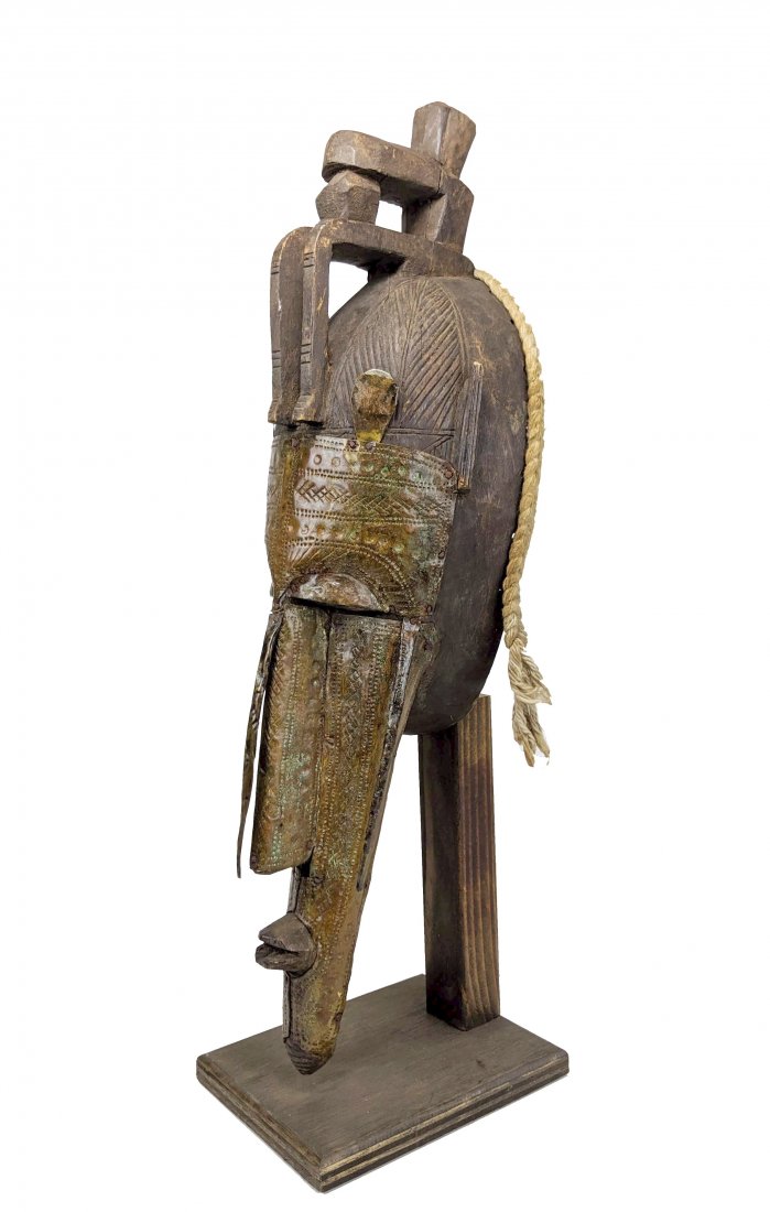 Elongated Marka Brass covered African mask (1 of 7)