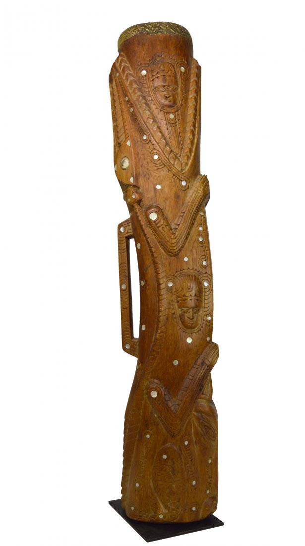 Massim Kundu Drum in Crocodile Form w/ Ornate design (1 of 4)