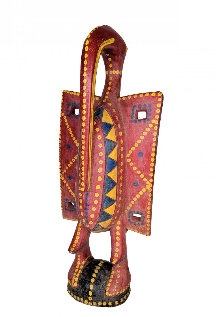 A Red Senufo Poro Society Horn Bill Bird Sculpture (1 of 6)