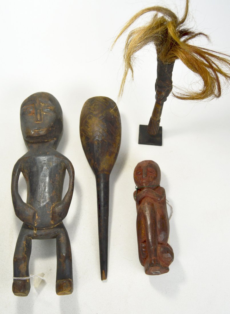 Lot of 4 Congo Region Wood sculptures, African Art (1 of 1)