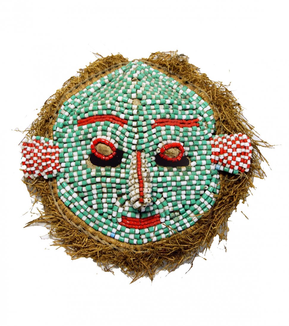 Rare Tabwa Beaded Mask Ex Levitt Collection Before 1985 (1 of 4)