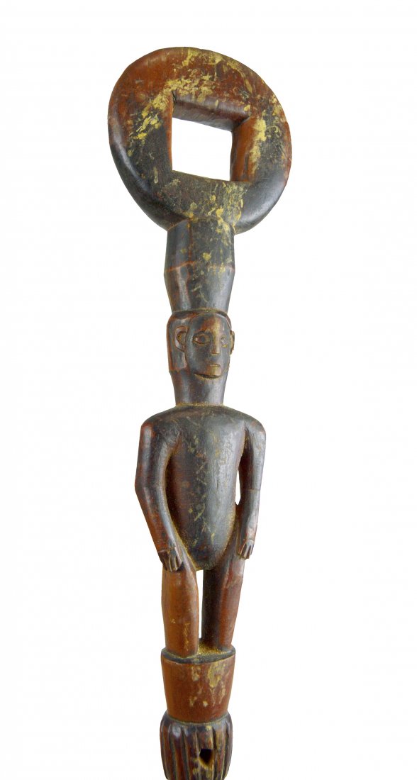Rare Tabwa Anti-WitchCraft Staff with Ancestors Ex Ripa: This is a rare and old Tabwa Anti-Witchcraft staff. Staves of this sort were used by the Tabwa and documented by Dean Ripa in field photos as having being part of an Anti-Witchcraft cult. The chief di