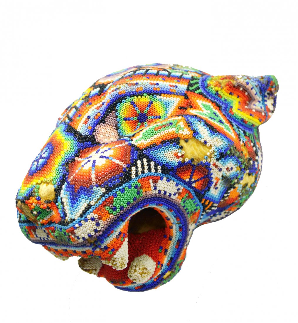 Huichol Indian Beaded Jaguar Head Peyote Cult (1 of 6)